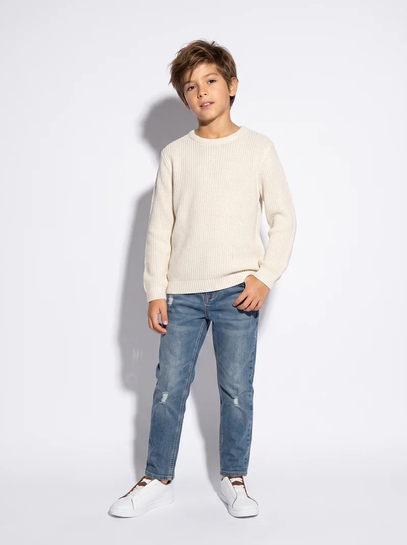 Maglioncino in maglia comodo e versatile - Beige