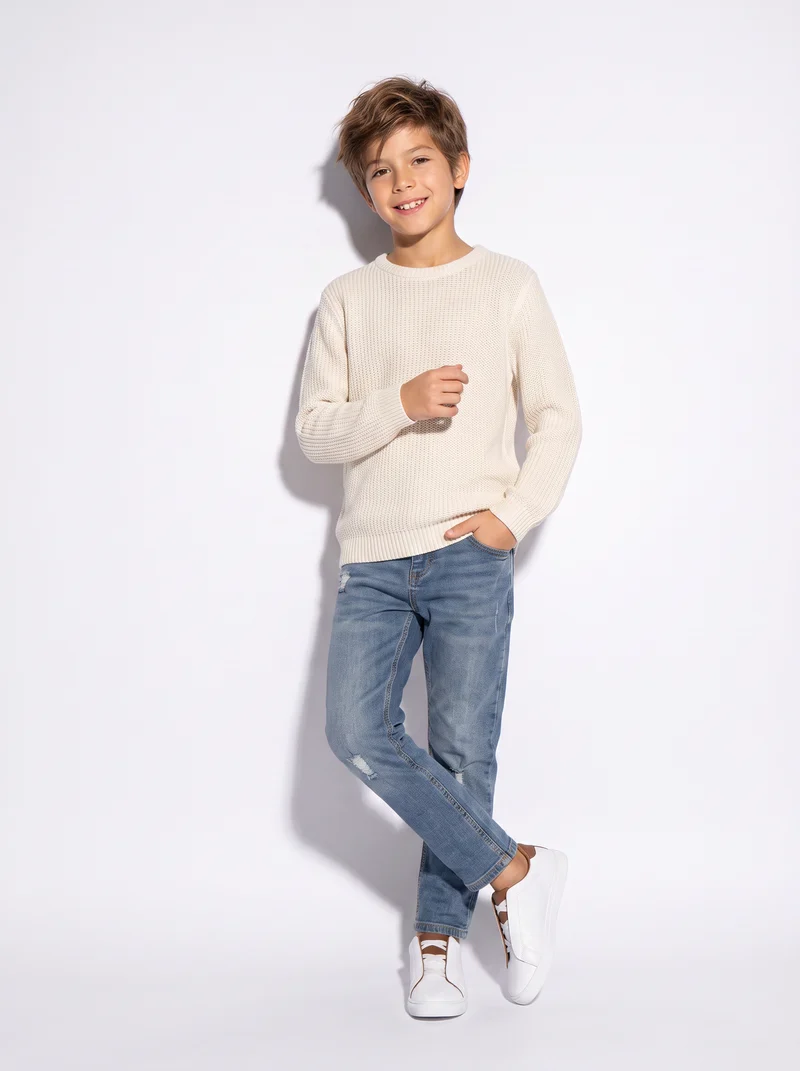 Maglioncino in maglia comodo e versatile - Beige