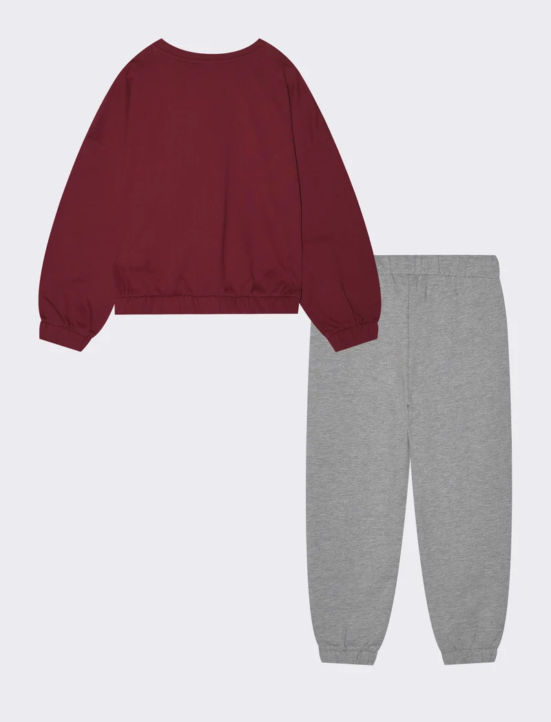 Tuta da bambina comoda e alla moda - Bordeaux