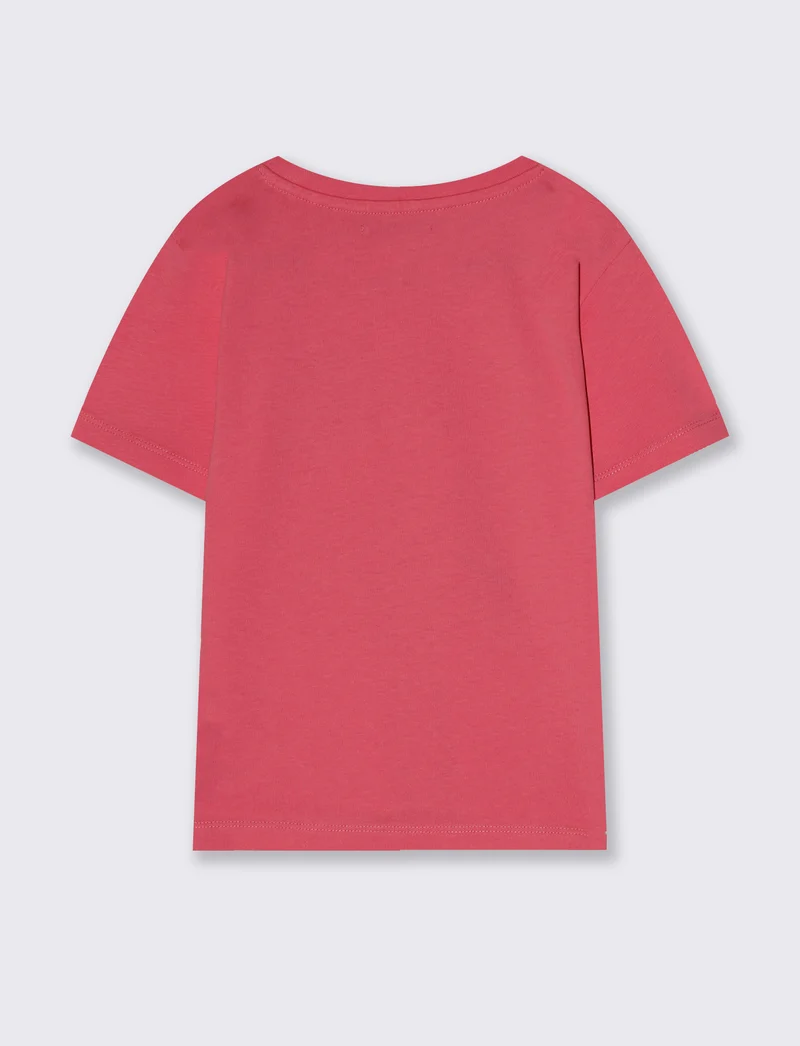 T-shirt bambina con stampa e spacchetti - Rosa big bubble