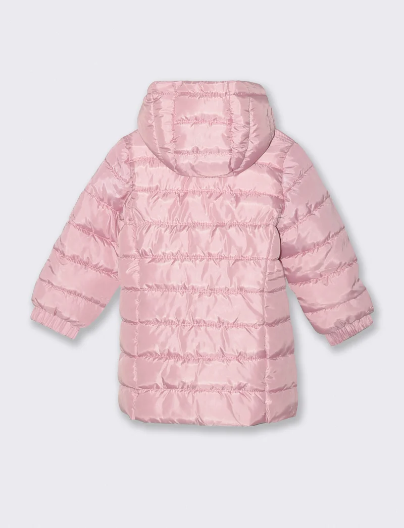 Giaccone basico con cappuccio - Rosa