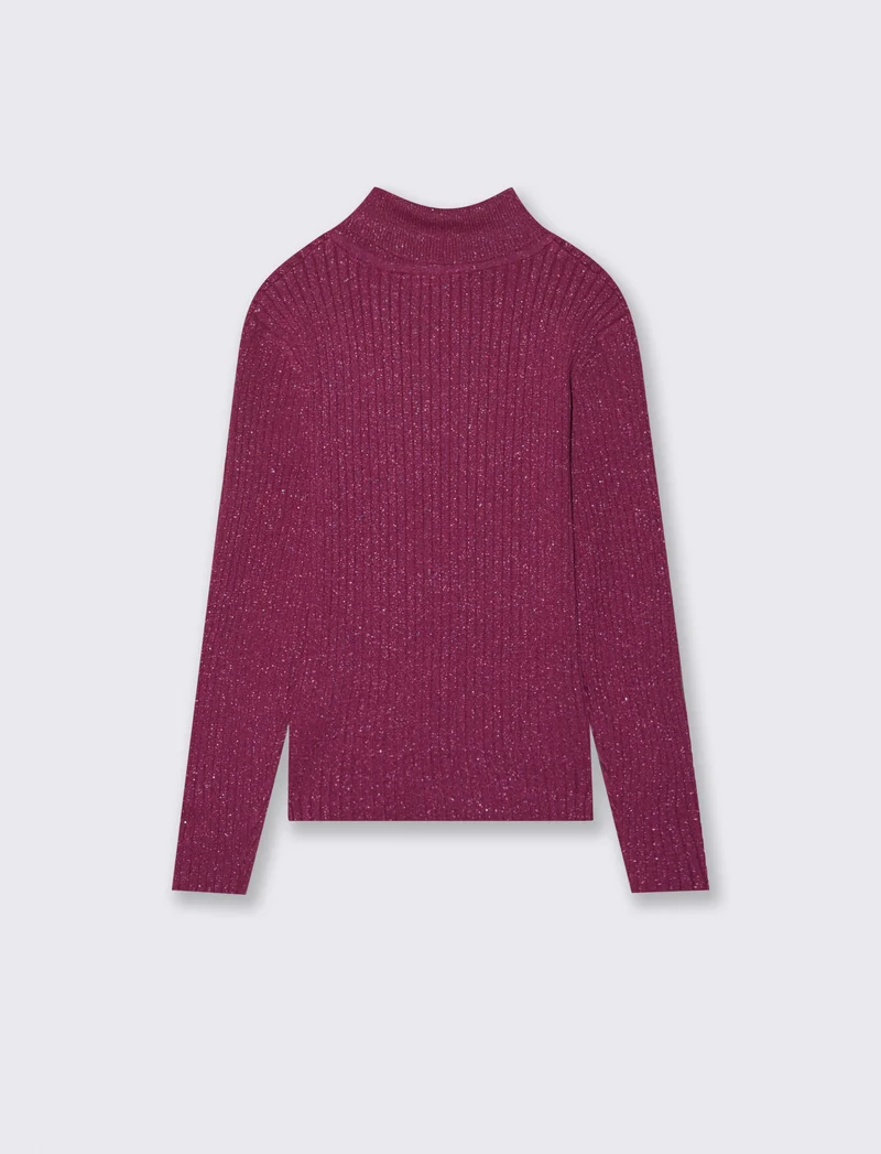 Maglia collo alto - Rosso amarena