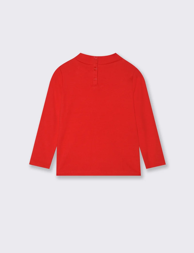 T shirt basica con ricamo - Rosso