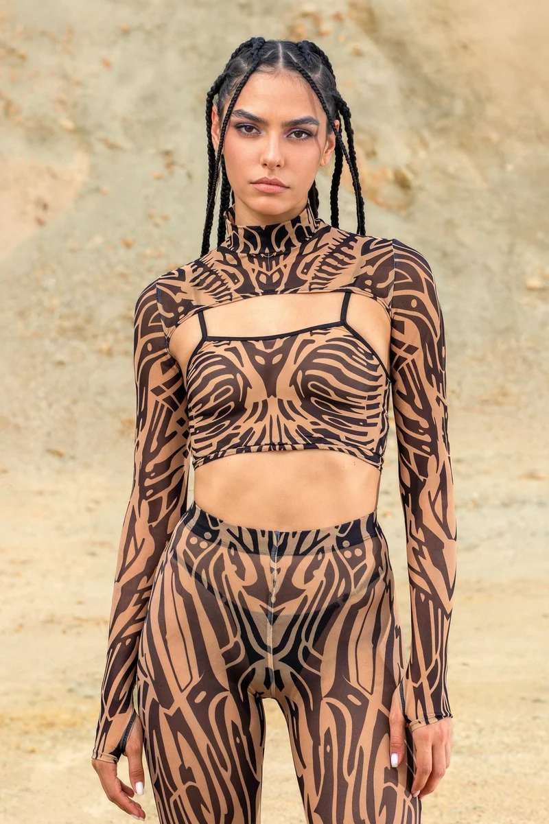 Core Mesh 2 Piece Shrug Top