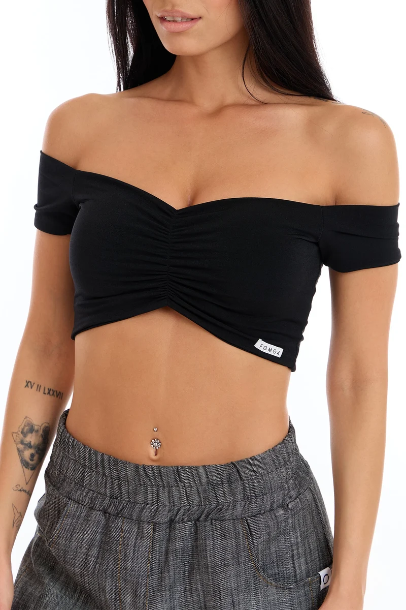 Crop Top Fly Nero