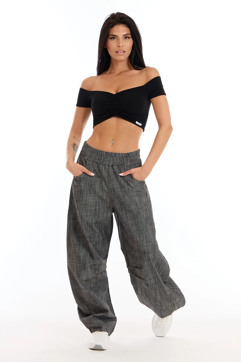 Crop Top Fly Nero