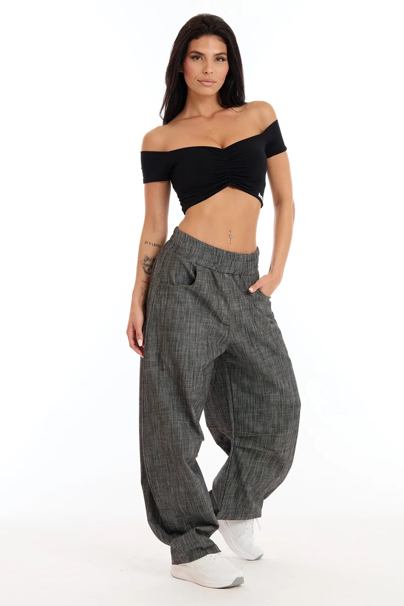 Crop Top Fly Nero