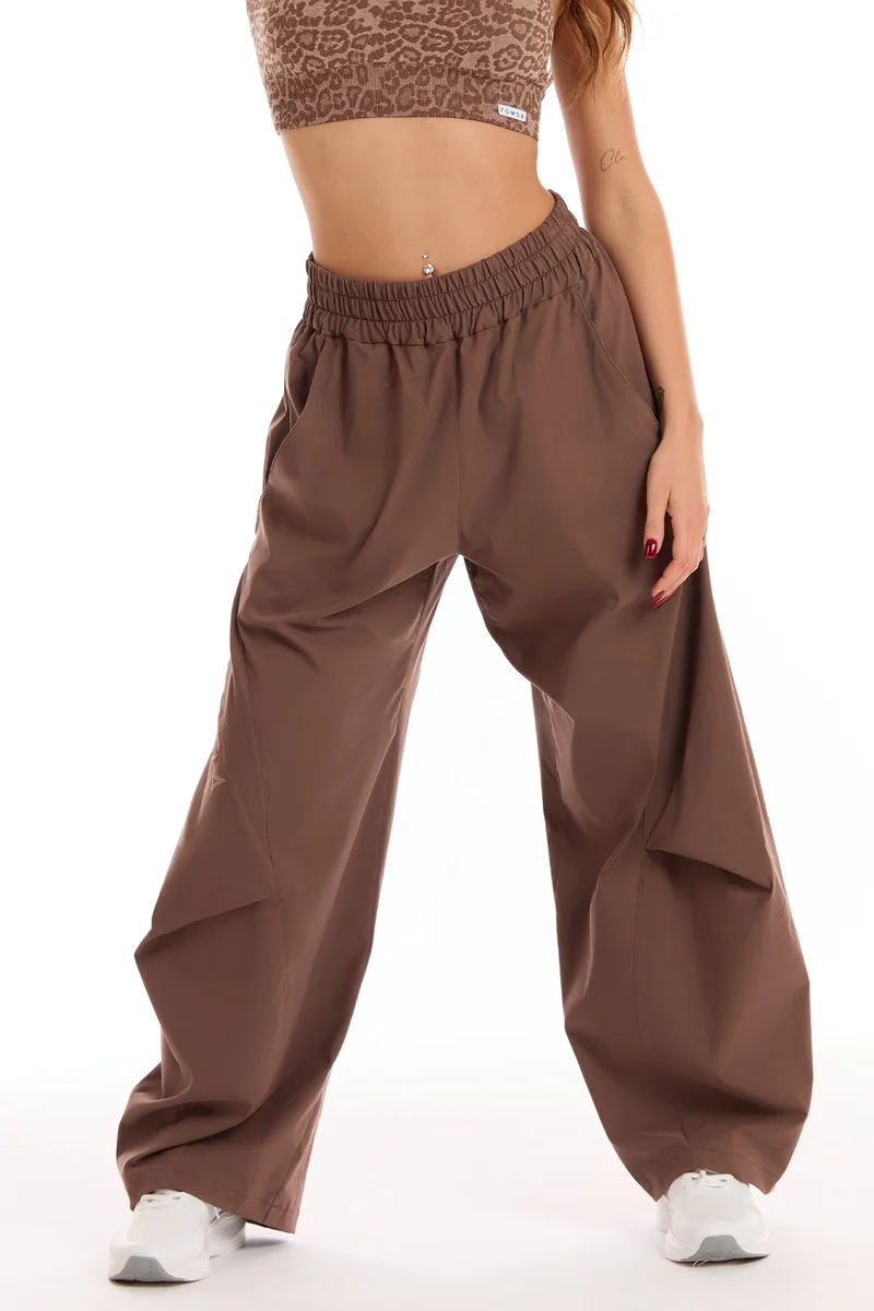 Pantalone Donna Baggy Origami Tabacco