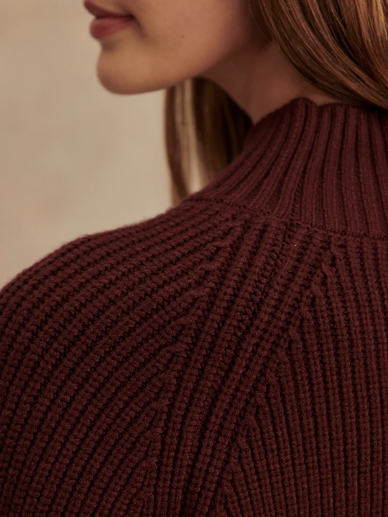 Martina High Neck Rib Knit