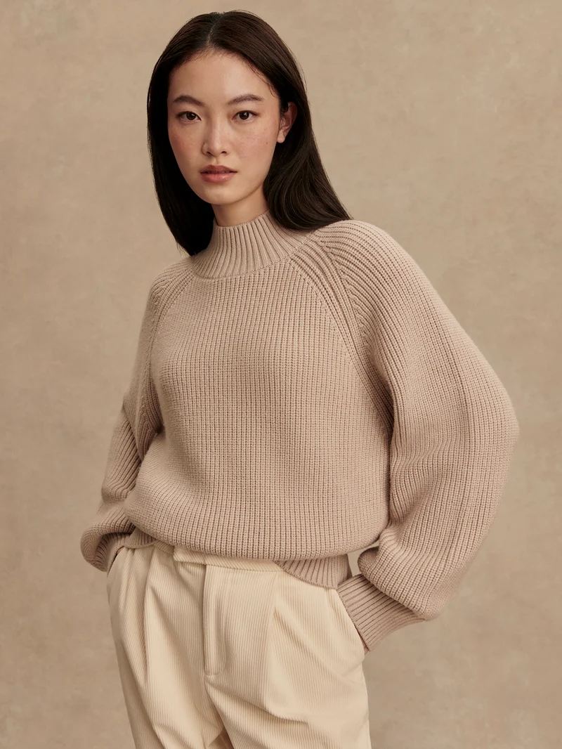 Martina High Neck Rib Knit