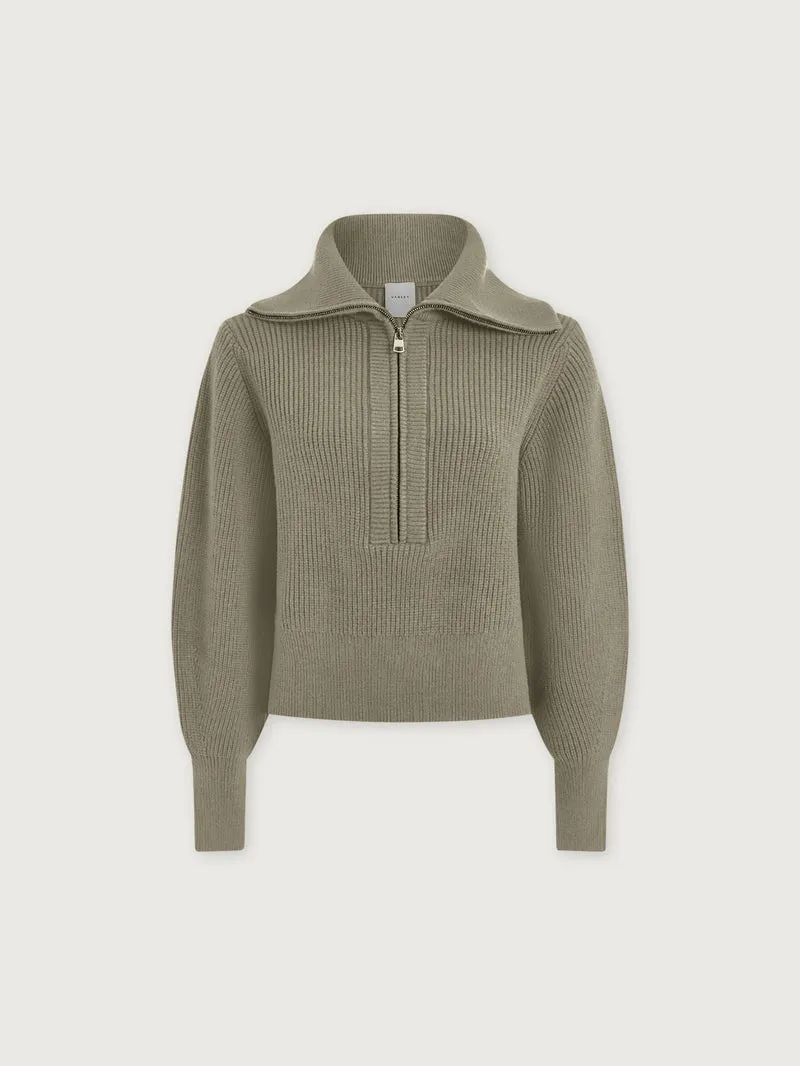 Maura Half Zip Rib Knit