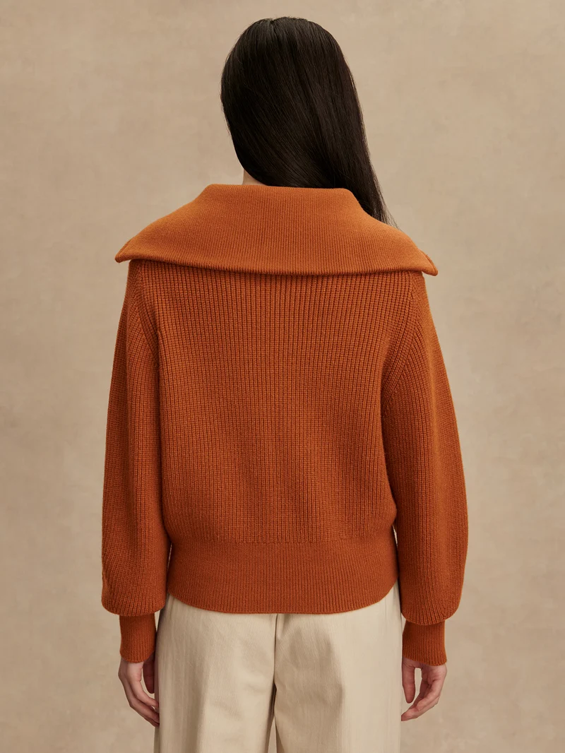 Maura Half Zip Rib Knit