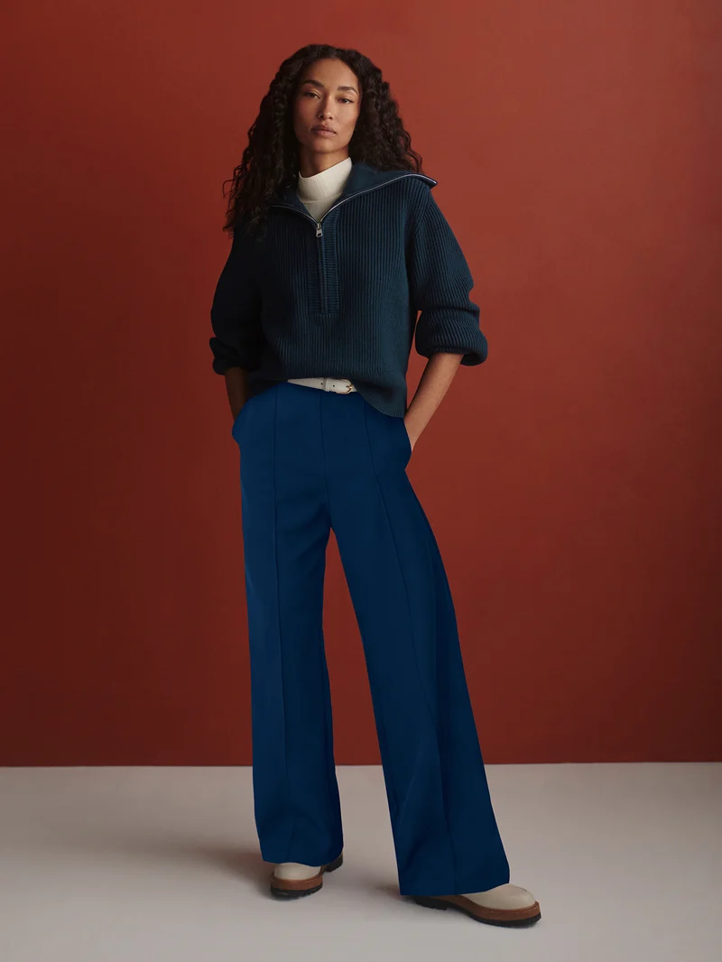 Maura Half Zip Rib Knit