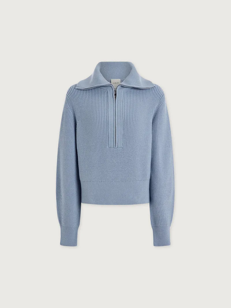 Maura Half Zip Rib Knit