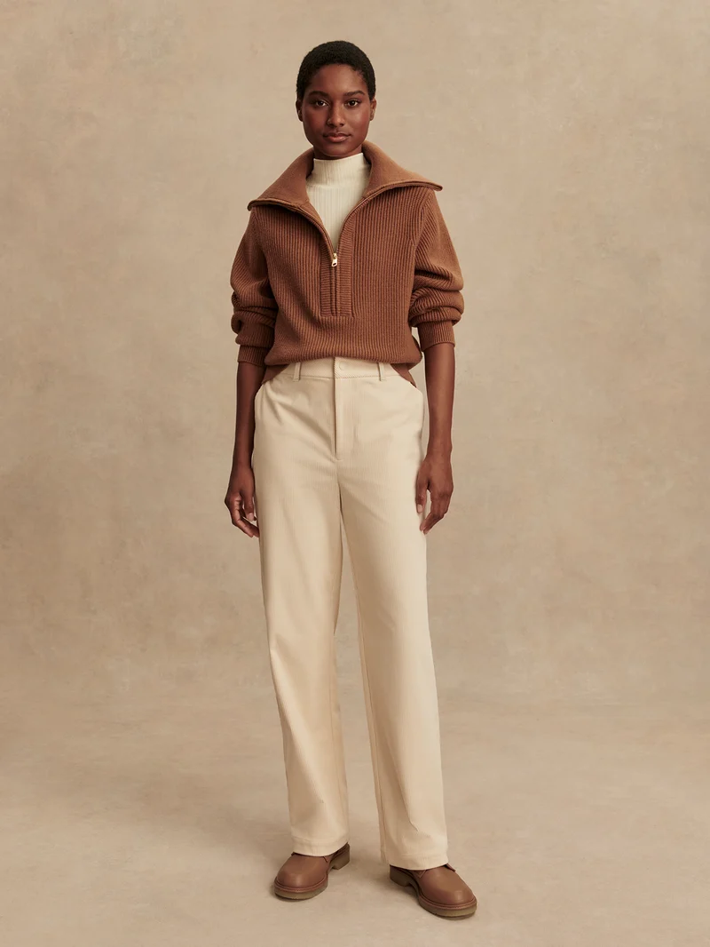 Plush Cord Straight Leg Trouser Regular