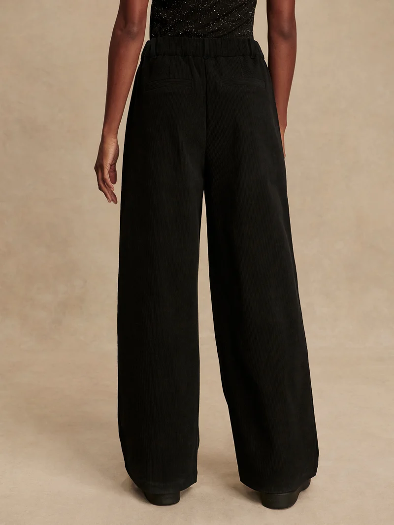 Plush Cord Wide Leg Trouser Long