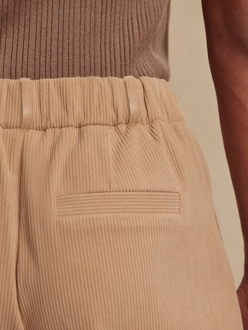 Plush Cord Wide Leg Trouser Long