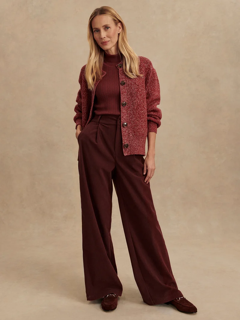 Plush Cord Wide Leg Trouser Regular