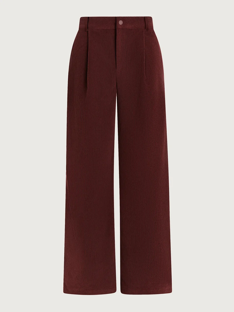 Plush Cord Wide Leg Trouser Regular