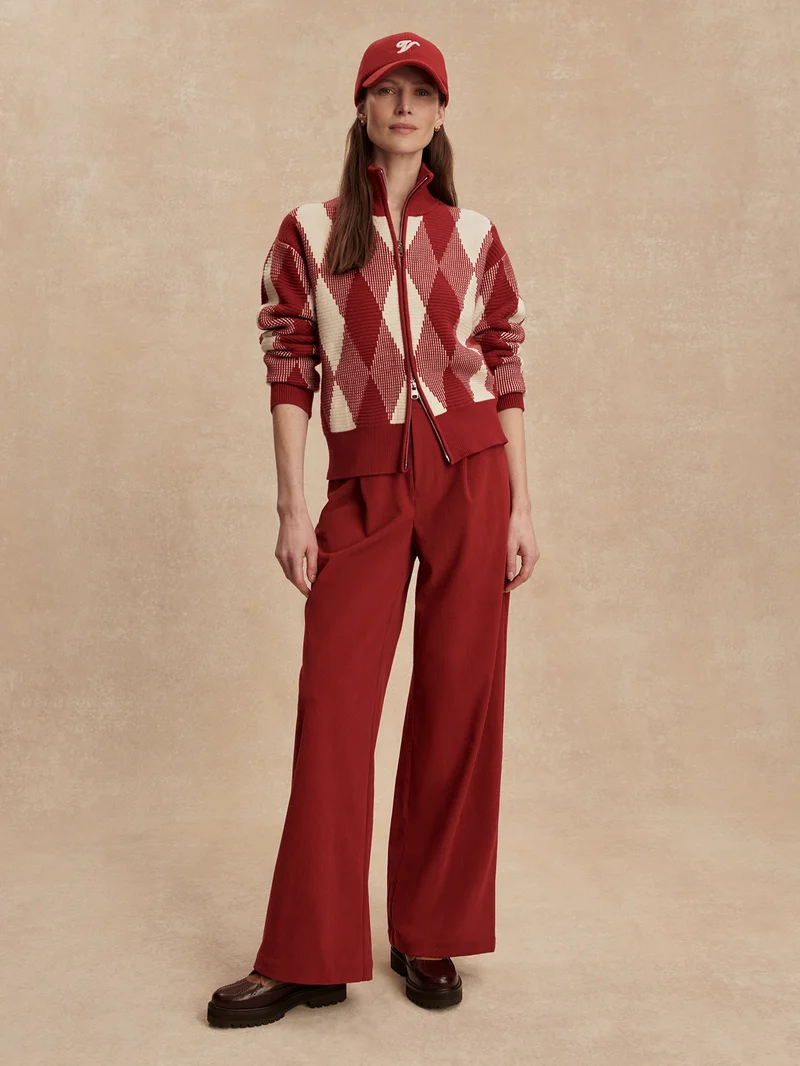 Plush Cord Wide Leg Trouser Regular