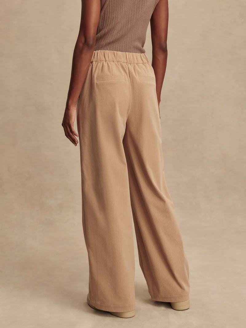 Plush Cord Wide Leg Trouser Regular
