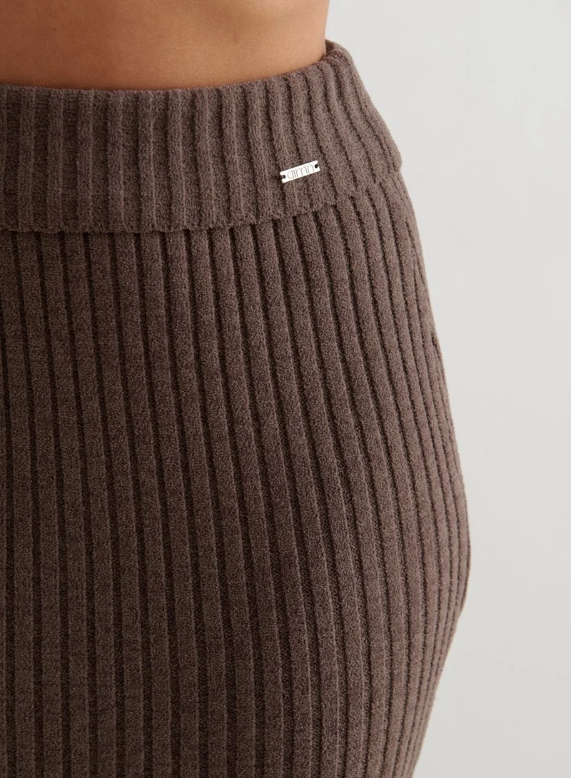 Macchiato Rib Knit Maxi Skirt