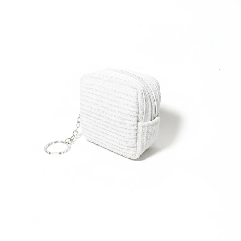 Portamonete donna tessuto boucle' - Bianco