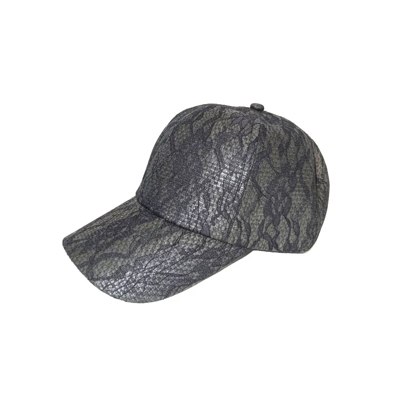 Cappello donna baseball stampa pizzo con visiera - Nero