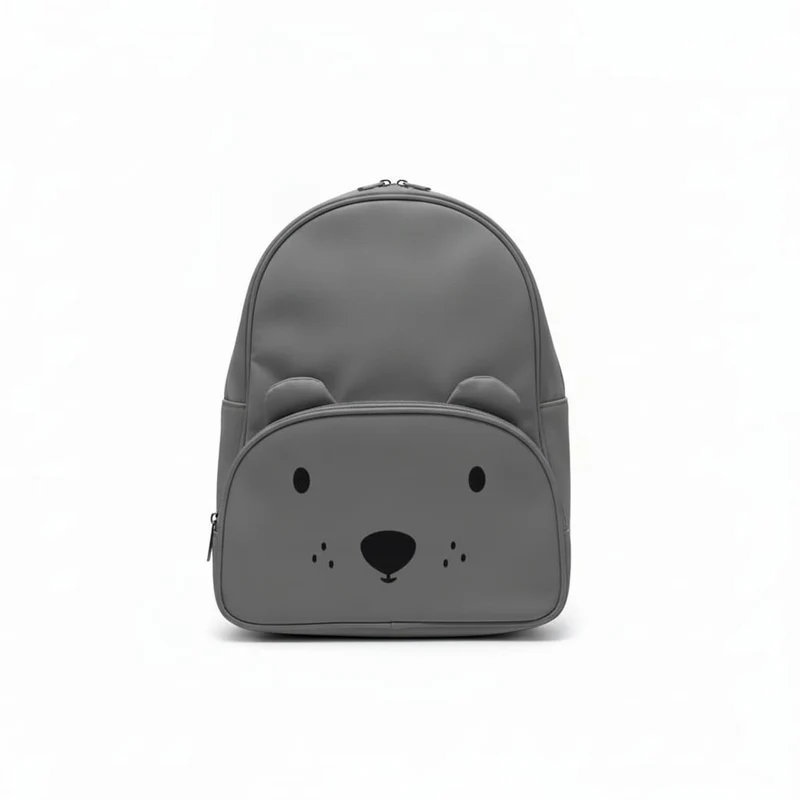 Zainetto nylon con orsetto per bambini - Grigio