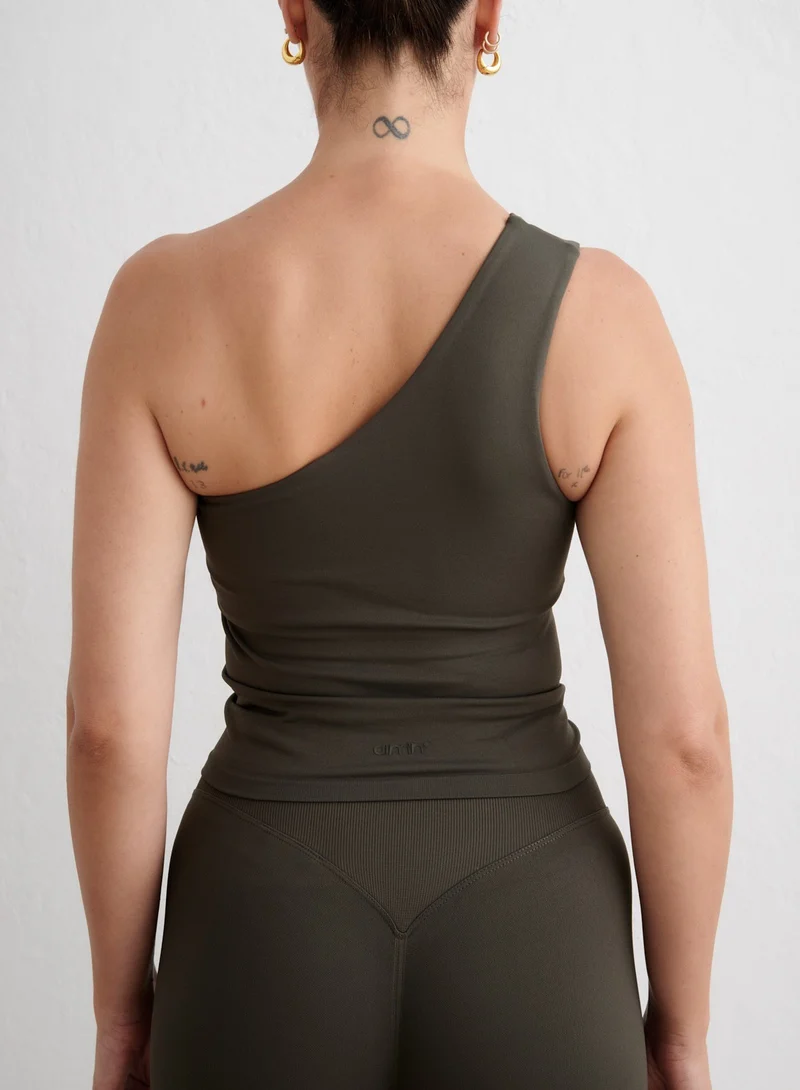 Dark Ivy Shape Seamless One Shoulder Bralette