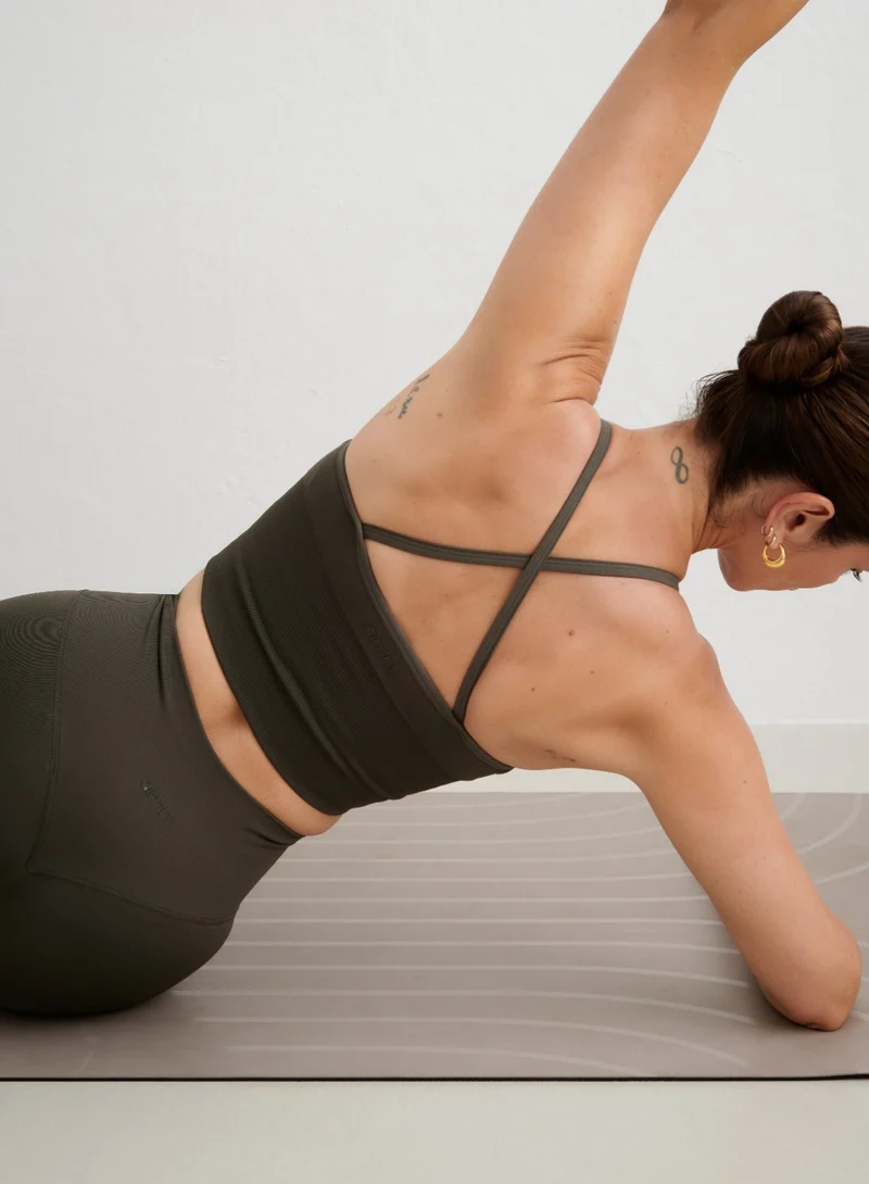 Dark Ivy Shape Seamless Cross Back Bralette