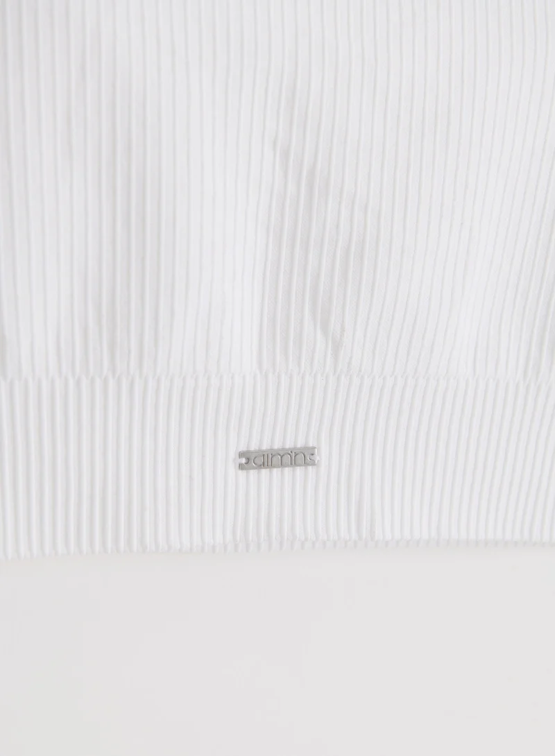 White Ribbed Seamless One Shoulder Bra