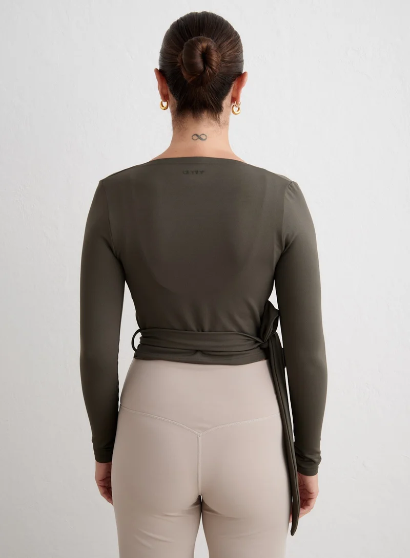 Dark Ivy Shape Seamless Wrap Long Sleeve