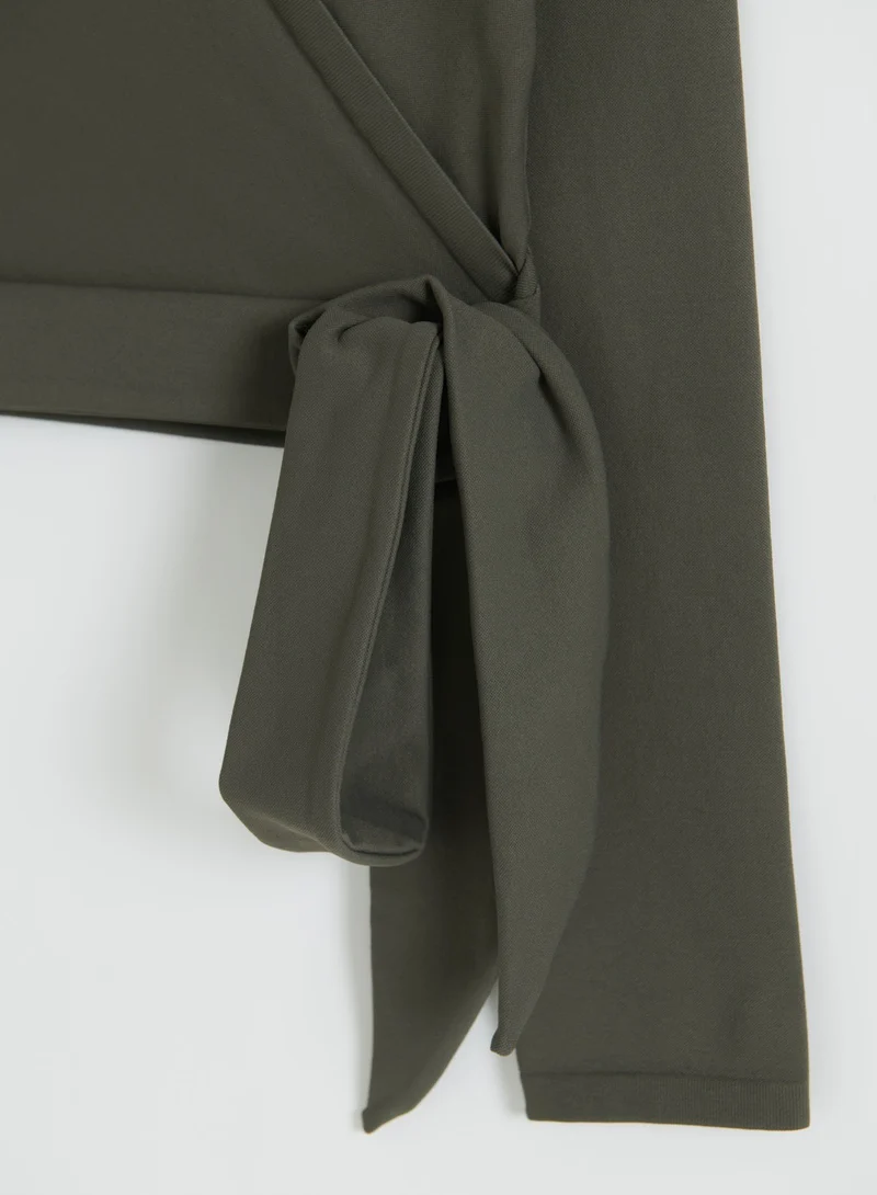 Dark Ivy Shape Seamless Wrap Long Sleeve