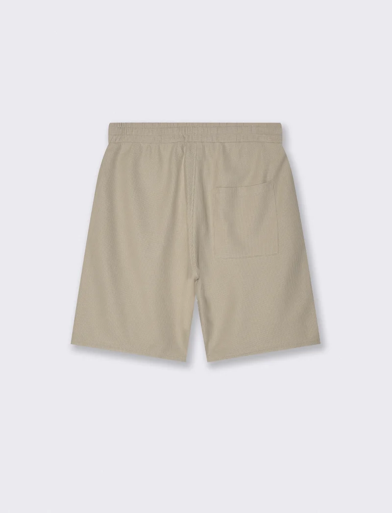 Bermuda Jogger Waffle con Vita Regolabile - Grigio stone