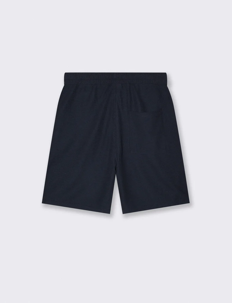 Bermuda Jogger Waffle con Vita Regolabile - Blu