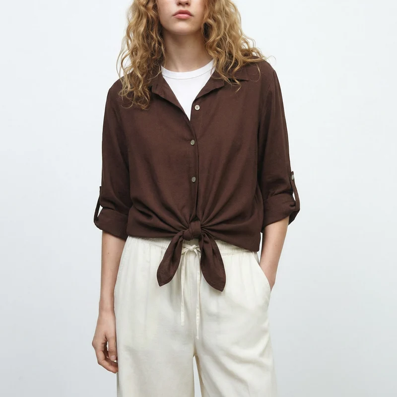 Camicia morbida a tre quarti - Moro