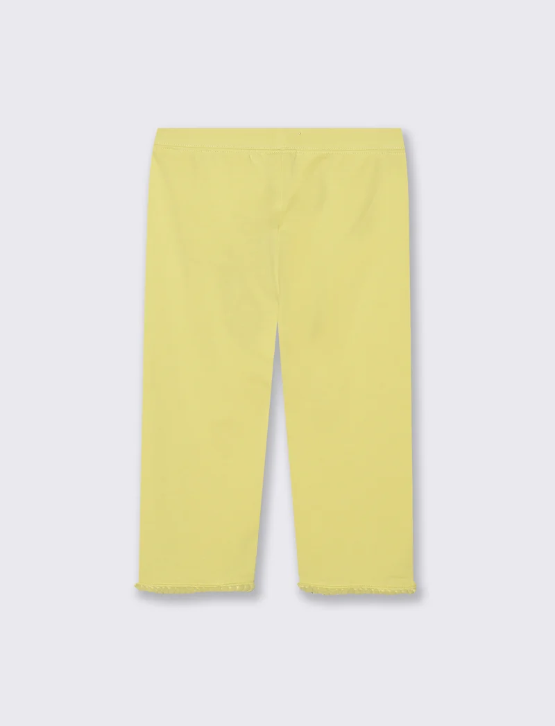 Leggings tre quarti in cotone elasticizzato - Giallo