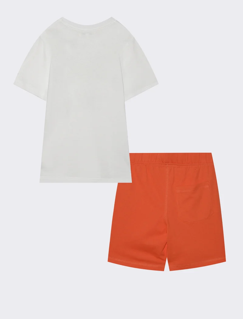 Completo bermuda e t-shirt in jersey - Bianco