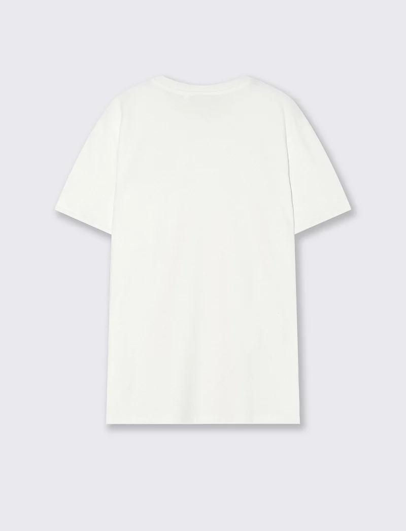 T-shirt basic girocollo con tasca - Bianco