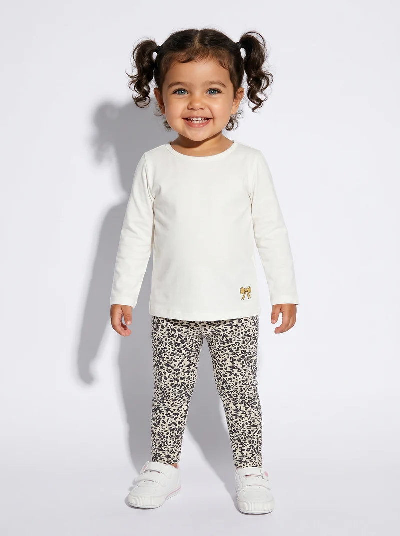 Leggings in cotone elasticizzato e fantasia - Fantasia