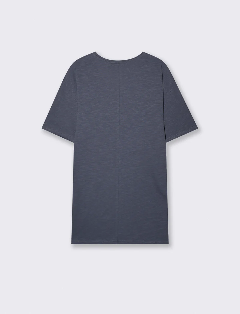 T-shirt cotone slub loose fit con tasca - Avion