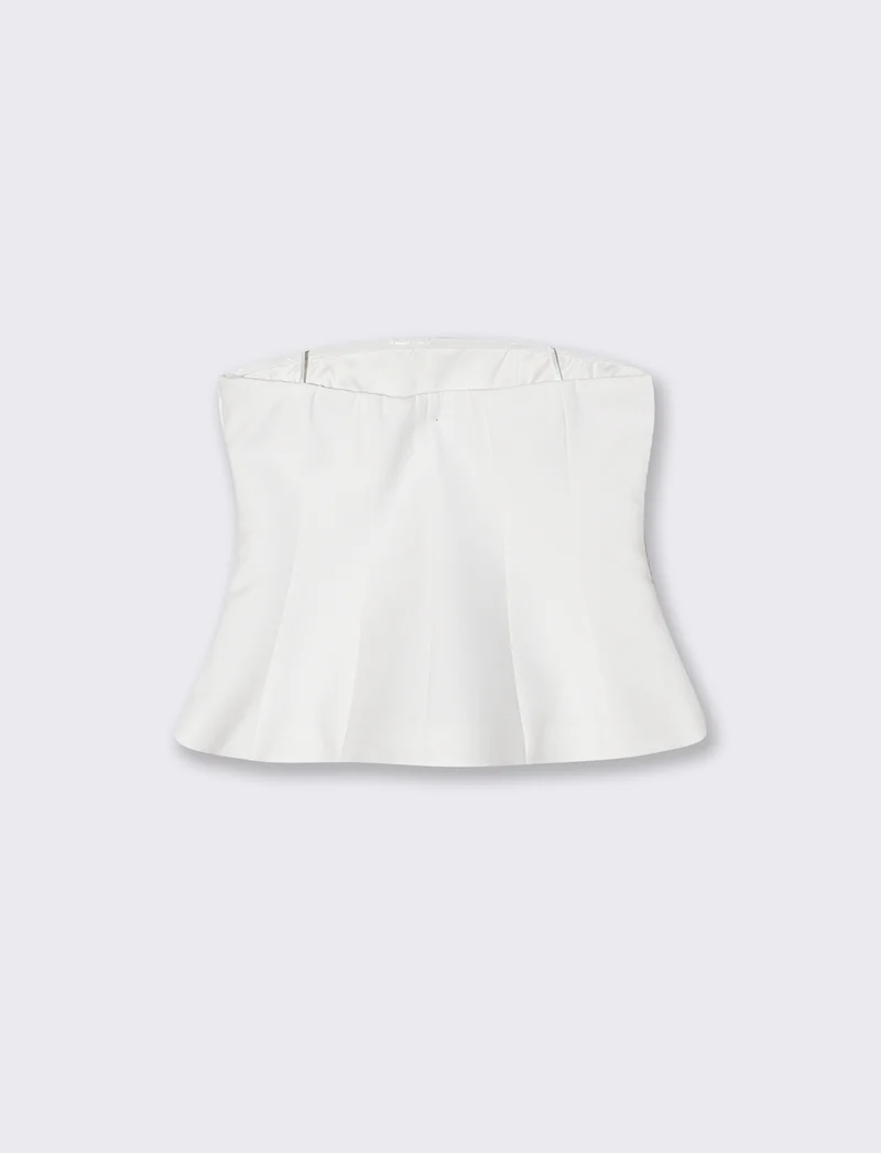 Top a fascia con zip invisibile retro - Bianco latte