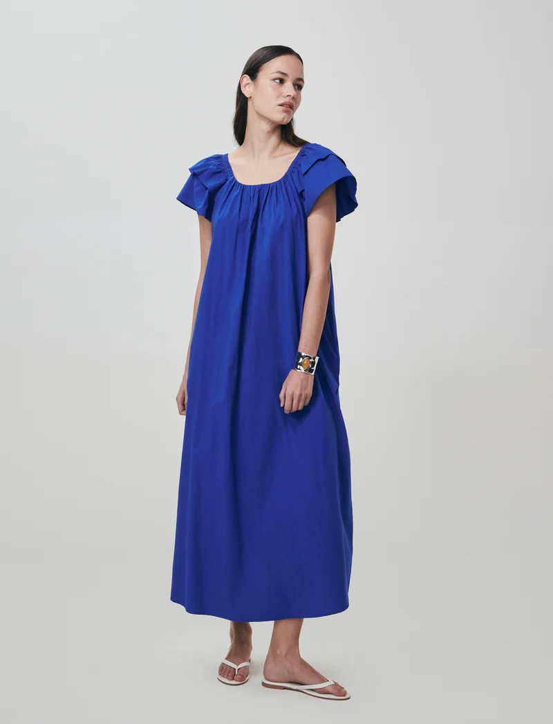 Vestito lungo svasato con scollo quadrato - Royal