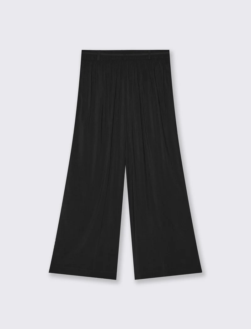 Pantalone Coulotte con Elastico e Coulisse - Nero