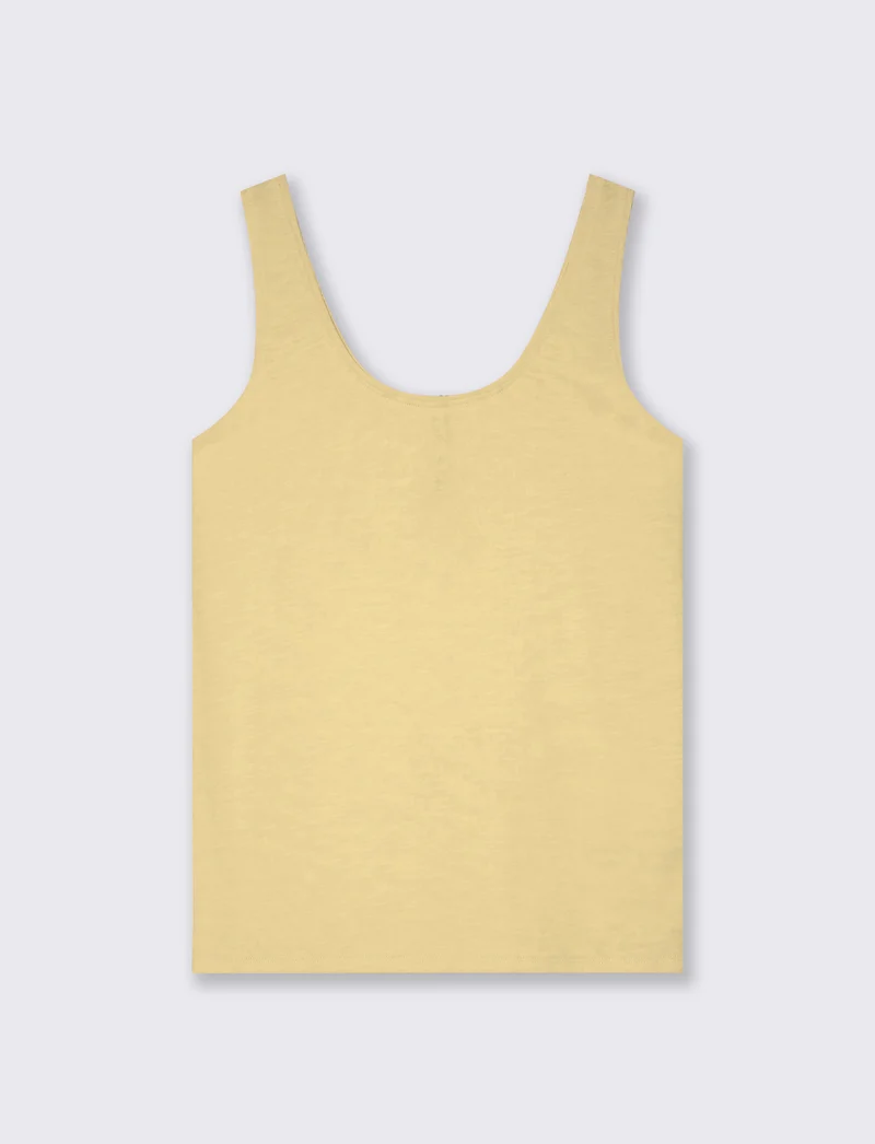 Top Basico in Cotone - Giallo pastello