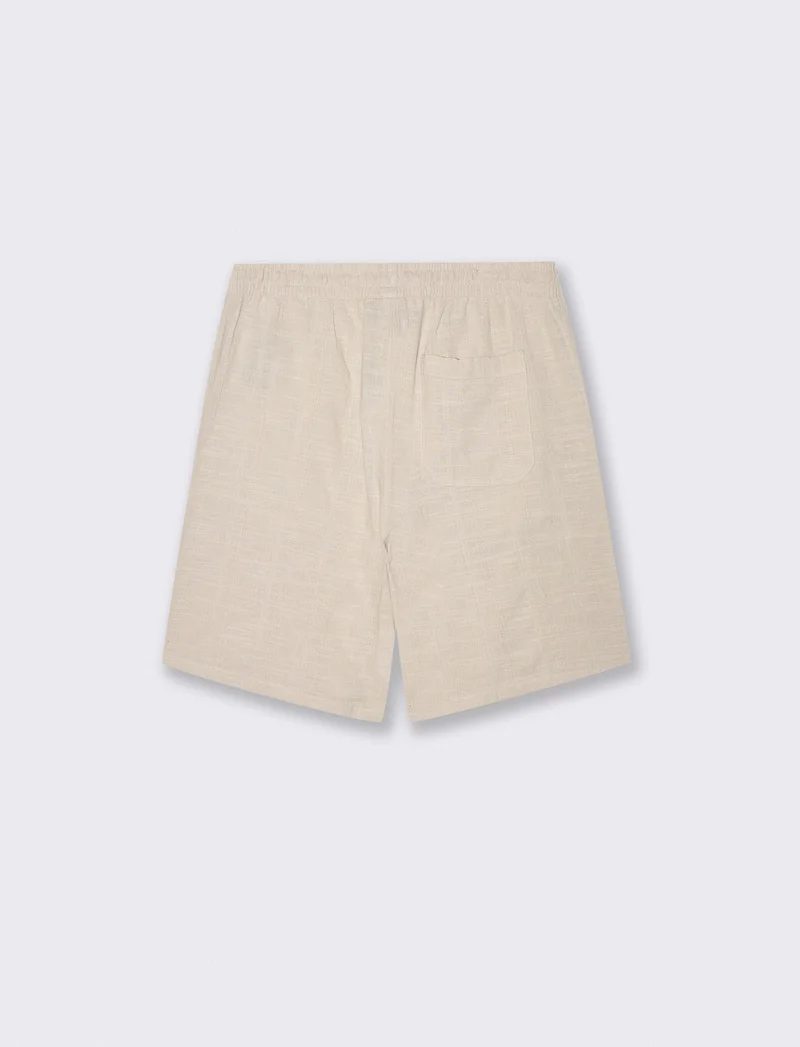 Bermuda Jogger Regular Fit in Jacquard - Beige