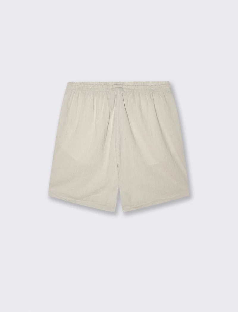 Bermuda Jogger in Tessuto Goffrato - Grigio stone