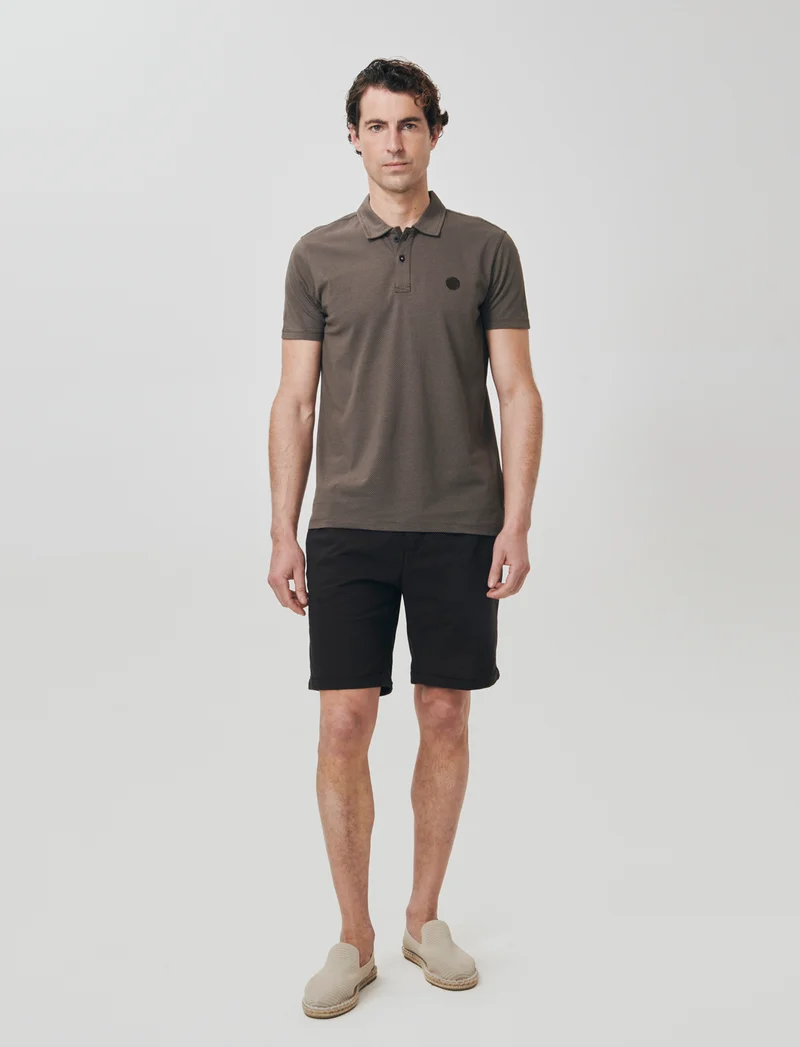 Bermuda Jogger in Cotone con Vita Regolabile - Moro