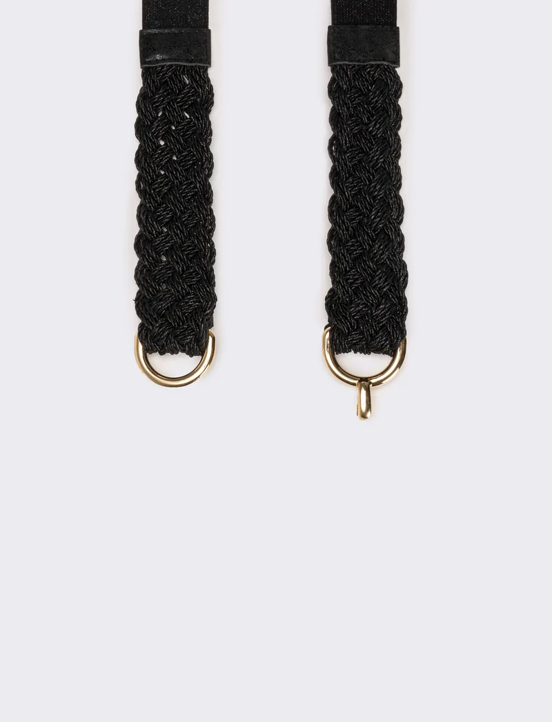 Cintura donna fusciacca elastica con lurex - Nero